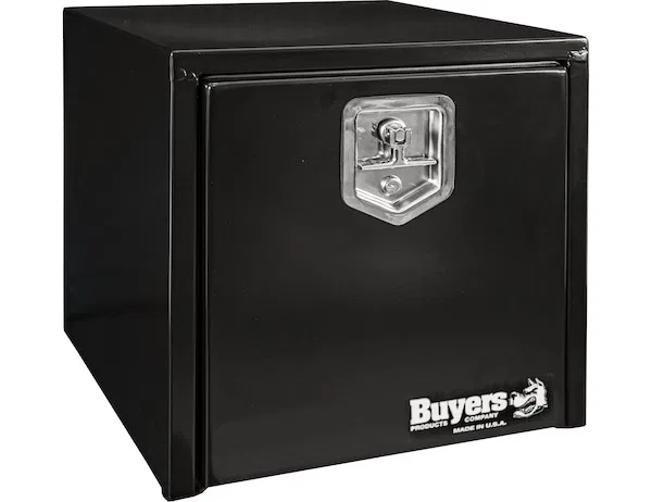 1702295 – BUYERS PROD Tool Box, Underbody 1 Recessed Drop Door Smooth Powder Coated Black Steel 18 Inch Length x 18 I...